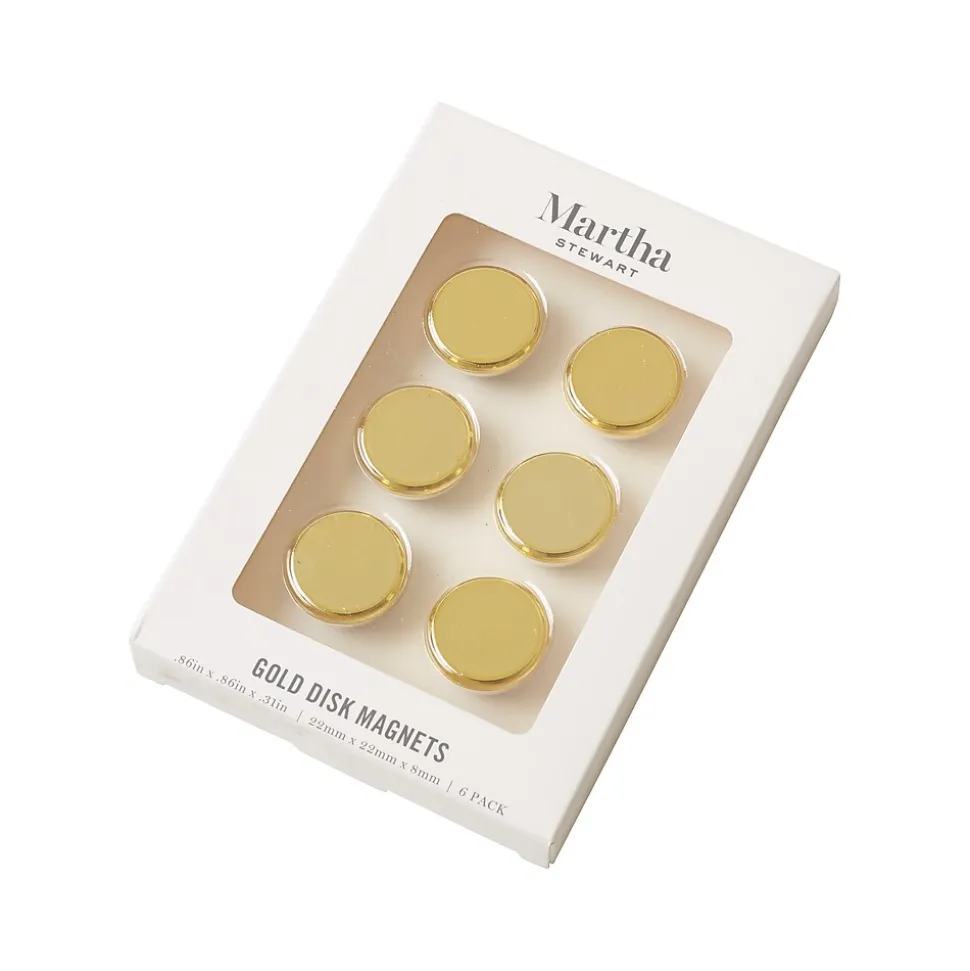 Martha Stewart Magnetic Clip, 0.86", Gold, 6/Pack (MS104M)