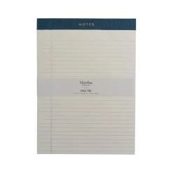 Martha Stewart Notepad, 8.5" x 11.75", College-Ruled, Navy, 50 Sheets/Pad (MS110L)