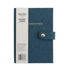 Martha Stewart Password Book, 4" x 5.5", Ruled, 72 Sheets, Navy (MS110H)