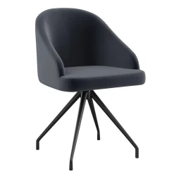 Martha Stewart Sora Fabric Swivel Stationary Office Chair, Gray/Oil Rubbed Bronze (CH222119GYBK)