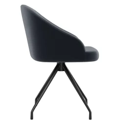 Martha Stewart Sora Fabric Swivel Stationary Office Chair, Gray/Oil Rubbed Bronze (CH222119GYBK)