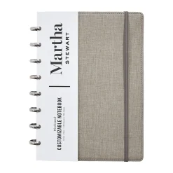 Martha Stewart 1-Subject Customizable Notebook, 6.375" x 9", College Ruled, 60 Sheets, Gray/Silver (MS102E)
