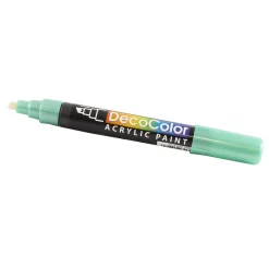 Marvy Uchida Acrylic Paint Markers, Chisel Tip, Metallic Green, 2/Pack (526315MGa)