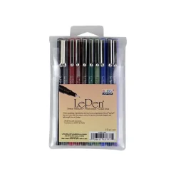 Marvy Uchida LePen Set B Permanent Marker, Micro Fine Tip, Assorted Inks, 10/Pack (430010B)
