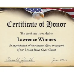 Masterpiece Studios Great Papers!® Flying Eagle with Gold Foil Certificate, 8.5