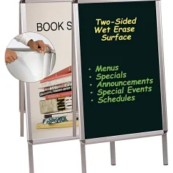 MasterVision® 22 1/2"(W) x 32 1/2"(H) Magnetic Wet Erase Board, Cherry Frame, Each