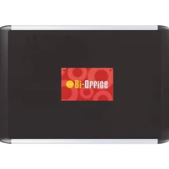 MasterVision Black Fabric Bulletin Board, Aluminum Frame, 24"H x 36"W