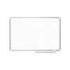 MasterVision® Magnetic 1 x 2 Grid Planner 36 x 48, Aluminum with Kit