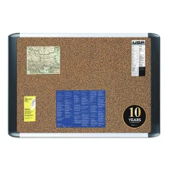 MasterVision Tech Cork Board, 72" x 48", Tan Surface, Silver/Black Aluminum Frame (BVCMVI270501)