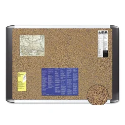 MasterVision Tech Cork Board, 72" x 48", Tan Surface, Silver/Black Aluminum Frame (BVCMVI270501)