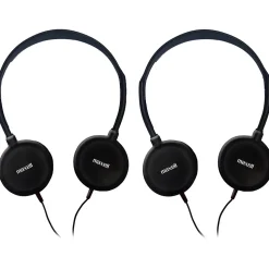 Maxell HP-100 Budget Stereo Headphones, Black, 2/Pack (MAX190319-2)