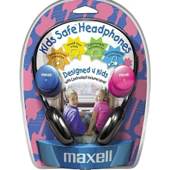 Maxell Kids Safe Headphones, Pink/Blue/Silver (KHP-2)