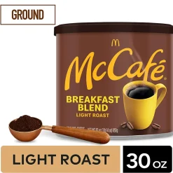 McCafe Breakfast Blend Ground Coffee, Light Roast, 30 Oz. (071526)