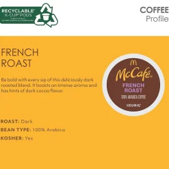 McCafe French Roast Coffee Keurig® K-Cup® Pods, Dark Roast, 96/Carton (080429CT)