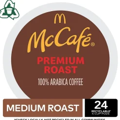 McCafe Premium Roast Coffee Keurig® K-Cup® Pods, Medium Roast, 24/Box (5000201379)