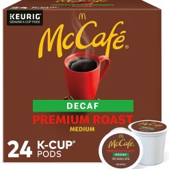 McCafe Premium Roast Decaf Coffee Keurig® K-Cup® Pods, Medium Roast, 24/Box (5000201380)