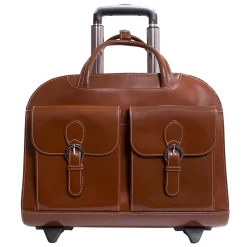 McKlein Davis L Series Laptop Briefcase, Brown Genuine Leather (96184A)