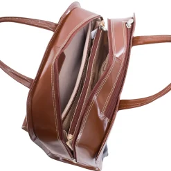 McKlein Davis L Series Laptop Briefcase, Brown Genuine Leather (96184A)