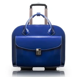 McKlein Granville L Series Laptop Briefcase, Navy Genuine Leather (96147A)