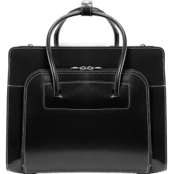 McKlein Lake Forest Ladies' Laptop Briefcase, Top Grain Cowhide Leather, Black (94335)