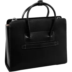 McKlein Lake Forest Ladies' Laptop Briefcase, Top Grain Cowhide Leather, Black (94335)