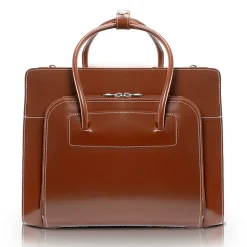McKlein LAKE FOREST W Series Laptop Briefcase, Brown Genuine Leather (94334)
