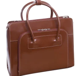 McKlein LAKE FOREST W Series Laptop Briefcase, Brown Genuine Leather (94334)