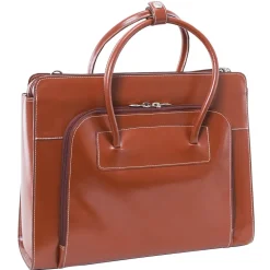 McKlein LAKE FOREST W Series Laptop Briefcase, Brown Genuine Leather (94334)
