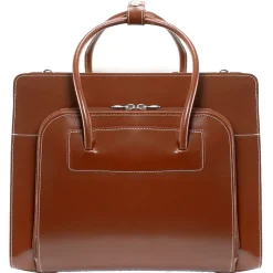 McKlein LAKE FOREST W Series Laptop Briefcase, Brown Genuine Leather (94334)