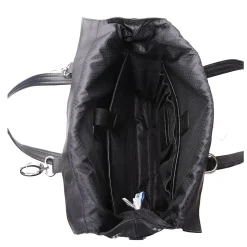 Mcklein Leather Roll Top Laptop Briefcase, Edgefield, Pebble Grain Calfskin Leather, Black (88755)