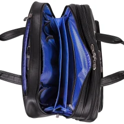 McKlein Limited Edition Laptop Rolling Briefcase, Black Leather (80505C)