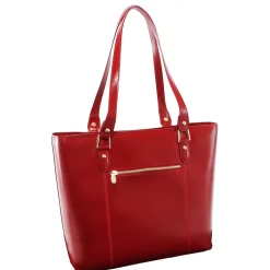 McKlein M Series, SAVARNA, Genuine Cowhide Leather, Ladies' Tote with Tablet Pocket, Red (97576)