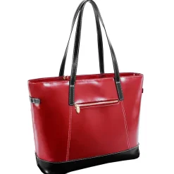 McKlein M Series Serafina Red Leather Tote with Tablet Pocket (97566)