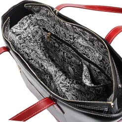 McKlein M Series Serafina Black Leather Tote with Tablet Pocket (97565)