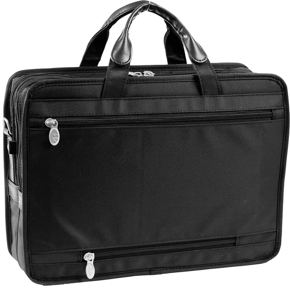 McKlein P Series Laptop Briefcase, Black Nylon (58435)