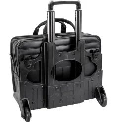 McKlein P Series Laptop Briefcase, Black Leather (86445)