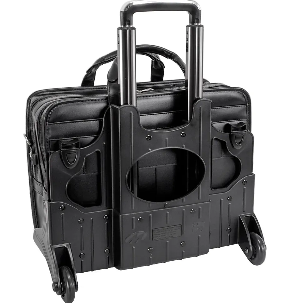 McKlein P Series Laptop Briefcase, Black Leather (86445)