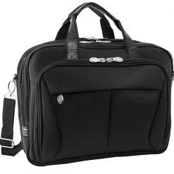 McKlein Pearson Expandable Double Compartment Laptop Briefcase, Tech-Lite Ballistic Nylon, Black (74565)