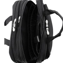 McKlein Pearson Expandable Double Compartment Laptop Briefcase, Tech-Lite Ballistic Nylon, Black (74565)