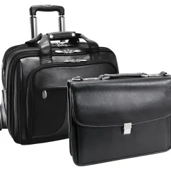 McKlein R Series, CHICAGO, Nylon, Patented Detachable Wheeled Laptop Overnight w/Removable Briefcase, Black (73585)