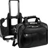 McKlein R Series Laptop Rolling Briefcase, Black Leather (83585)