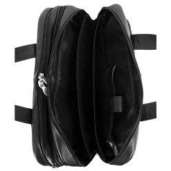 McKlein R Series, PEARSON, Top Grain Cowhide Leather,Expandable Double Compartment Laptop Briefcase, Black (84565)