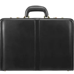 McKlein Reagan Attache Briefcase, Top Grain Cowhide Leather, Black (80445)