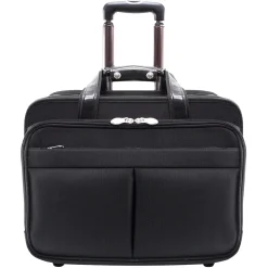 McKlein Roosevelt, Patented Detachable Wheeled Laptop Briefcase, Tech-Lite Ballistic Nylon, Black (74555)