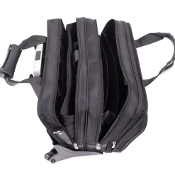 McKlein Roosevelt, Patented Detachable Wheeled Laptop Briefcase, Tech-Lite Ballistic Nylon, Black (74555)
