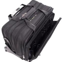 McKlein Roosevelt, Patented Detachable Wheeled Laptop Briefcase, Tech-Lite Ballistic Nylon, Black (74555)