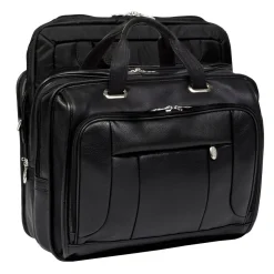 McKlein S Series Laptop Briefcase, Black Leather (15715)