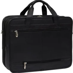 McKlein S Series Laptop Briefcase, Black Leather (15715)