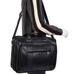 McKlein S Series Laptop Briefcase, Black Leather (15715)