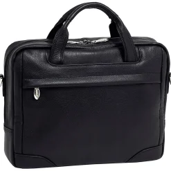 McKlein S Series Laptop Briefcase, Black Leather (15485)